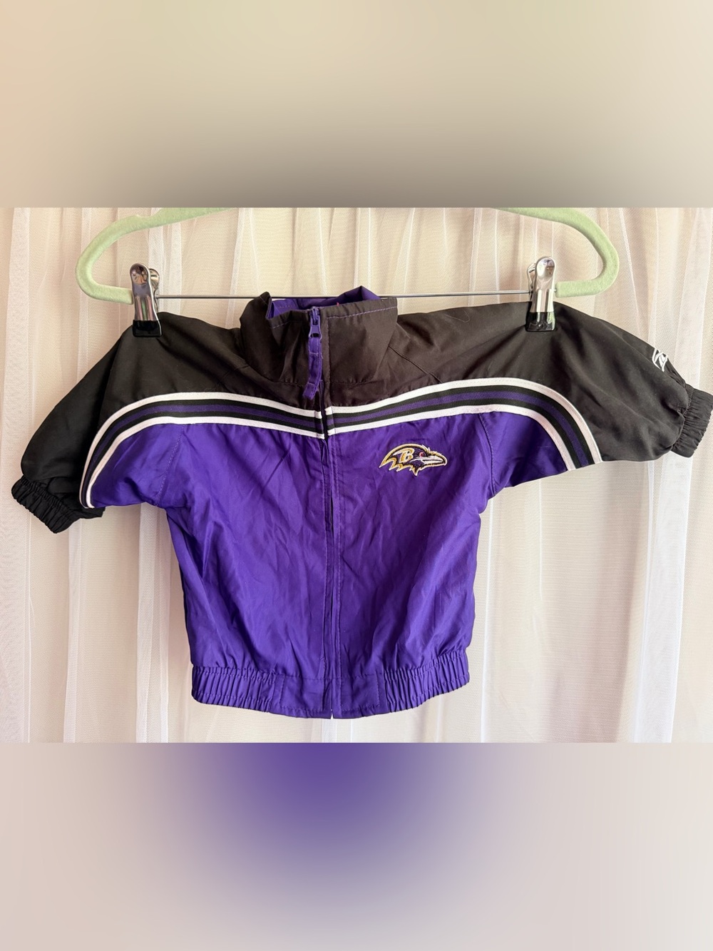 NFL Kids Purple and Black Puffer Jacket with Ravens Team Patch